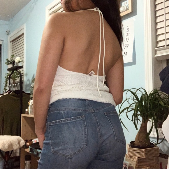 White Lace Halter Top - Picture 2 of 3